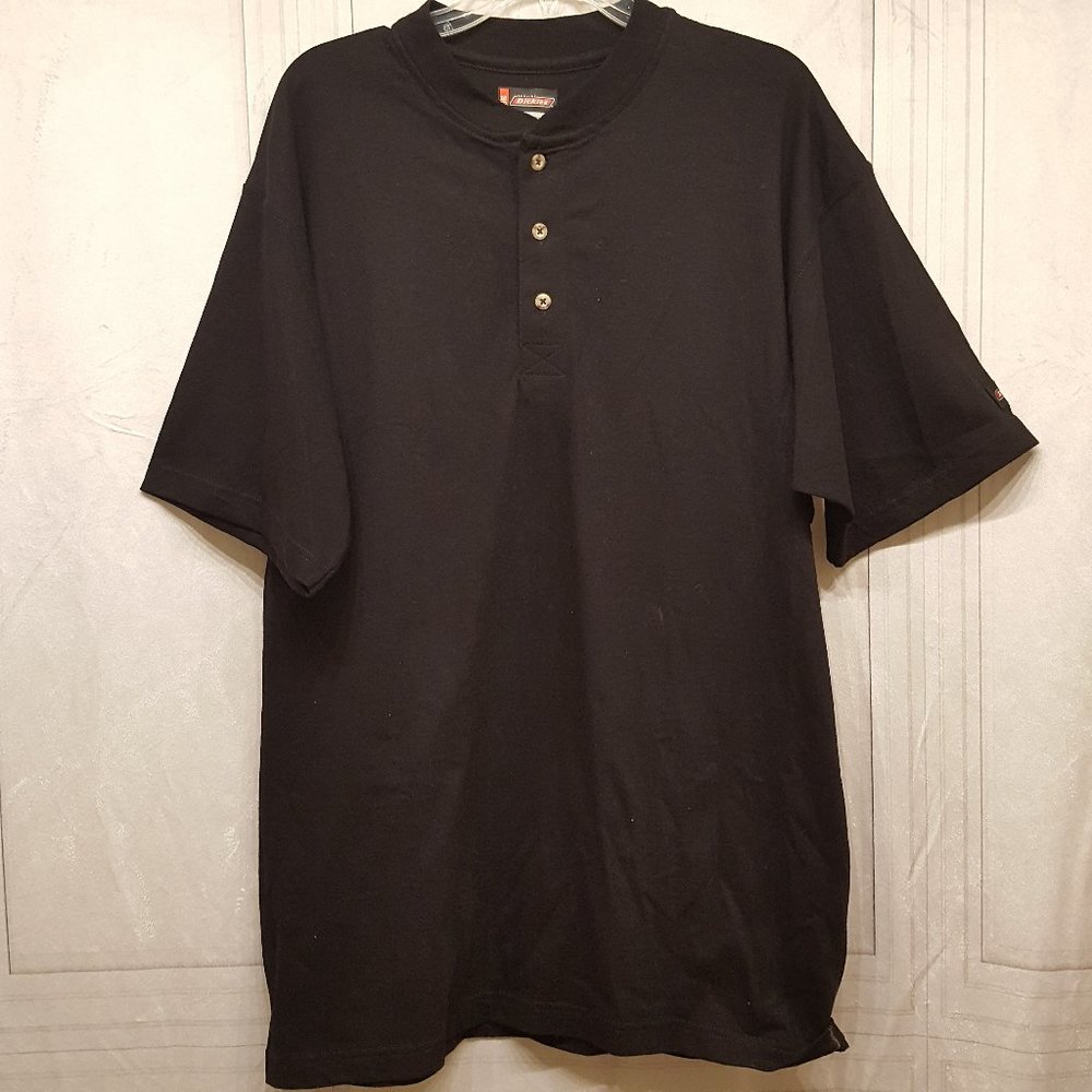 Dickies T-shirt 3 Button Short Sleeve Tee Size Large